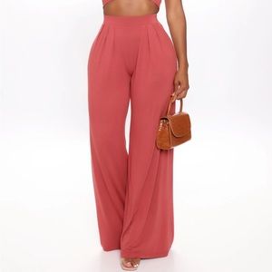 Salmon / mauve/ Pink wide leg dress pants